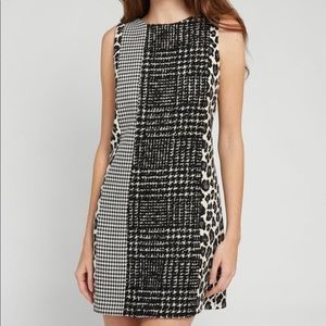 Alice + Olivia Clyde Patchwork Dress Black/White